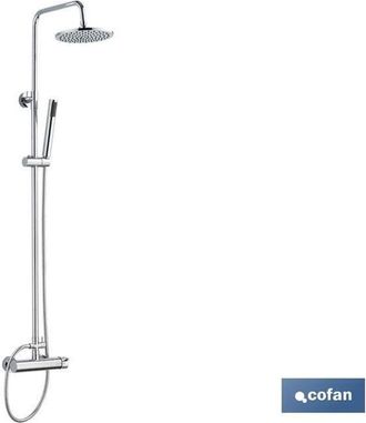 cofan Columna De Ducha Con Grifo Monomando 80-115, Columna De Ducha Con Grifo Monomando. Incluye Un Mango Con 1 Funci&oacute;n, Un Flexo Extensible Inoxidable, Una