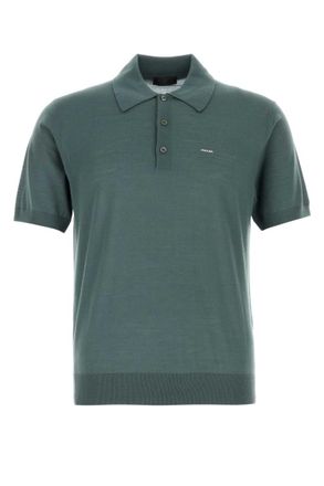 Prada Green Shirt Collar Polo