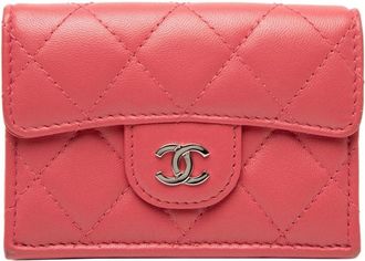 Chanel Pre-owned Wallets, female, Pink, Size: ONE SIZE Pre-owned Quilted Leather Wallet