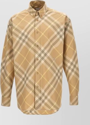 Burberry button-down collar checked shirt with long sleeves