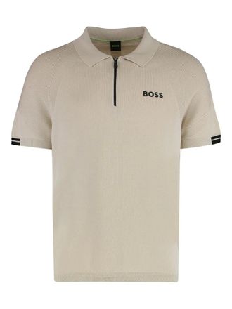 BOSS zip-fastening polo shirt - Neutrals