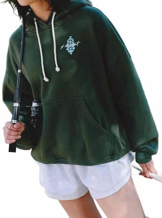 Free People Movement Final Call Front Logo Hoodie In Ivy Combo