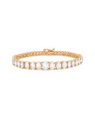 Crislu 18K Rose Gold & Silver Cz Tennis Bracelet