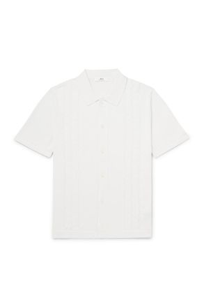 Mr P. Slim-Fit Pointelle-Knit Organic Cotton Shirt