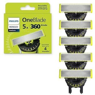 OEM Cuchillas De Repuesto Oneblade 360, 5 Unidades, Acero Inoxidable Duradero, Qp450/80-crezuo