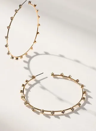 Ettika Simple Spark Crystal Hoop Earrings