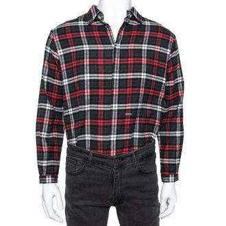 Dsquared2 Red & Grey Cotton Checked Flannel Shirt