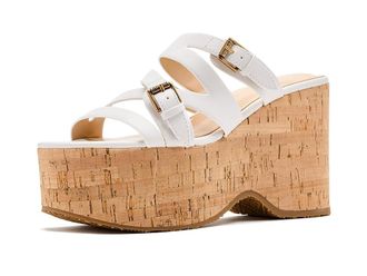 Guess Nailah Womens Wedge Shoes White : 10 M, Synthetic/Textile