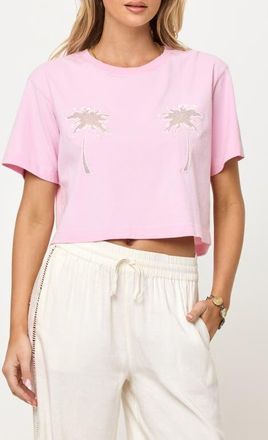 L*Space Core Cover-Up T-Shirt in Rosewater/natural at Nordstrom, Size X-Small