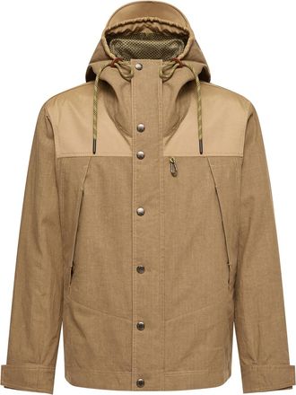 Moncler Moncler Givors Linen Hooded Jacket, Men, Brown, Size: 2