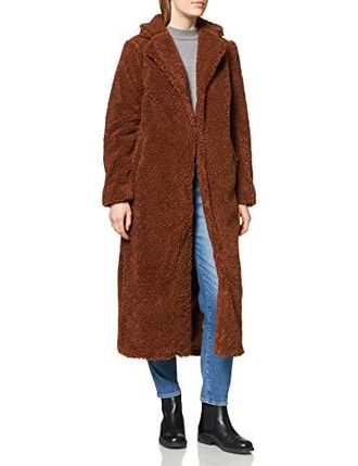 NA-KD Damen Teddymantel in &Uuml;bergr&ouml;&szlig;e, braun, 42 EU