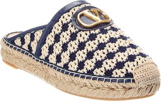 Valentino Vlogo Canvas & Leather Mule