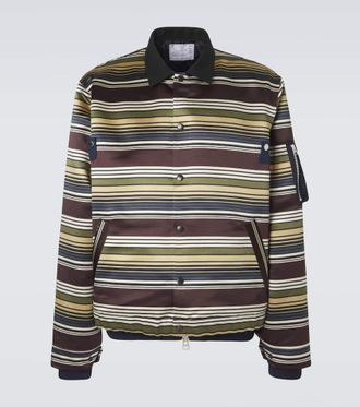 sacai Striped blouson jacket