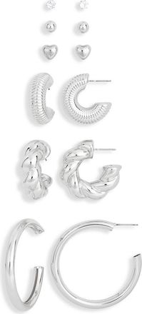 Tasha Assorted 6-Pack Earrings in Silver at Nordstrom Rack