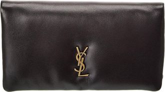 Saint Laurent Calypso Large Leather Clucth