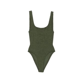 Hunza G Crinkle-effect Square-neck Swimsuit