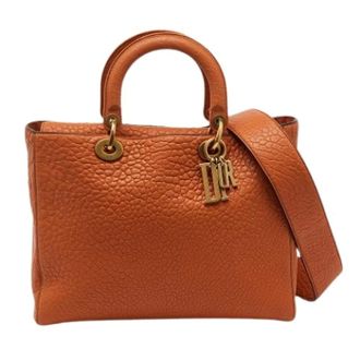 Dior Pre-owned Leren Handtas - Dames - Pre-owned - Oranje - Maat: ONE Size Leer