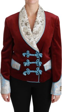 Dolce & Gabbana Blazerjasje van Rood Fluweel Barok Kristal voor dames