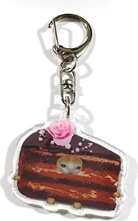 Generic Portable Happy Funny Keychain Acrylic Happy Small Keyring Bag Mobile Chain Accessories M9O7 Head Bag Phone Pendant F