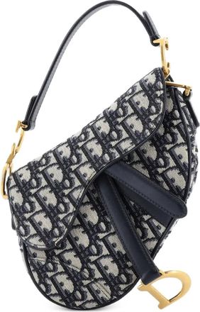 Dior Saddle Handbag Oblique Canvas Mini shoulder bag - Blauw