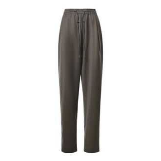 Frankie Shop Finn wollen broek met elastiek - Dames - Broeken - Bruin - Maat: XS Wol