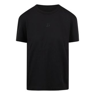 Dolce & Gabbana T-Shirts, female, Black, Size: XS Crew Neck T-Shirt with DG Rhinestone Logo