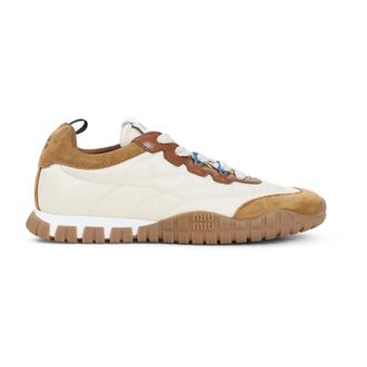 Miu Miu Schoenen, Dames, Beige, 38 EU, Su&egrave;de, Tyre Sneakers