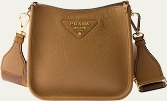 Prada Mini Daino Soft Leather Hobo Crossbody Bag