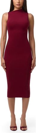 Naked Wardrobe Sleeveless Midi Dress in Sangria at Nordstrom, Size X-Large