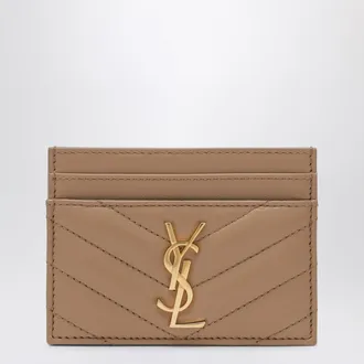 Saint Laurent Cassandre card holder beige