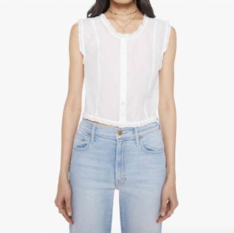 Mother The Sweetheart Sleeveless Blouse In Bright White