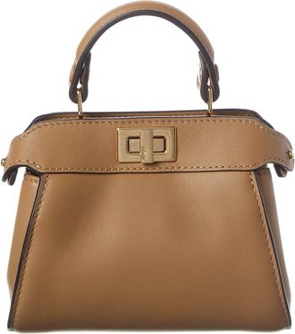 Fendi Fendi Nano Peekaboo Leather Clutch