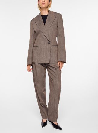 R&oacute;he Womens Daria heathered taupe pleated pant