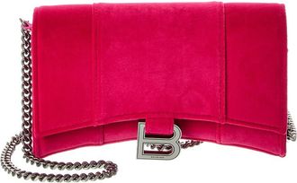Balenciaga Hourglass Velvet Wallet On Chain