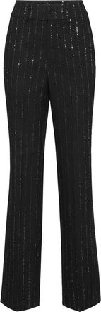 Philipp Plein Lady Fit Broeken Paillettes - Dames - Wijde Broeken - Zwart - L - Katoen - Broeken