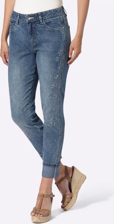 Heine 5-Pocket-Jeans HEINE, Damen, Gr. 34, Normalgr&ouml;ssen, blau, bleached, 81% Baumwolle, 17% Polyester, 2% Elasthan, unifarben, 7/8-L&auml;nge, Jeans 5-Pocket-Je