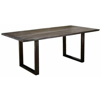 Massivmoebel24 FREEFORM 0305 Tavolo da pranzo in legno di sheesham - laccato / smoked oak 200x100x78