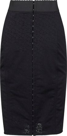 Dolce & Gabbana Womens Black Lace And Marquisette Midi Skirt Polyamide