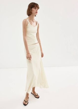 Mango Gonna asimmetrica midi bianco sporco - Donna - 38 - MANGO