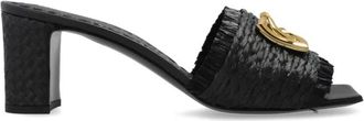 Dolce & Gabbana Heeled Mules - Dames - Muiltjes - Zwart - 38 1/2 EU - Leer - Schoenen
