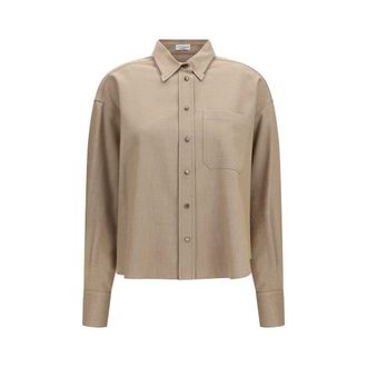 Brunello Cucinelli Beige Denim Womens Shirt