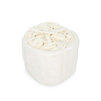 KASANOVA Set 5 lavette cotone 30x30 cm bianco con cestino
