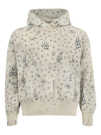Saint Mxxxxxx distressed-effect hoodie - men - Cotton - L - Neutrals