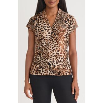 Kasper Dolman Sleeve Top in Rich Chocolate Multi at Nordstrom, Size Medium P