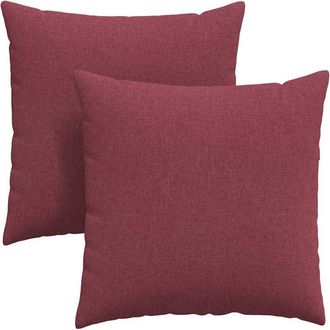 vidaXL Cojines De Sof&aacute; 2 Pcs Rojo Vino 80 X 80 Cm Tela Vidaxl