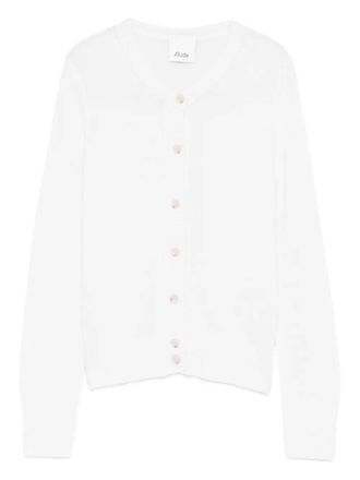 Allude ribbed-knit cardigan - White