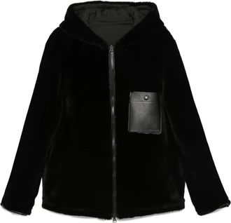 Yves Salomon Giacca reversibile con cappuccio - Nero