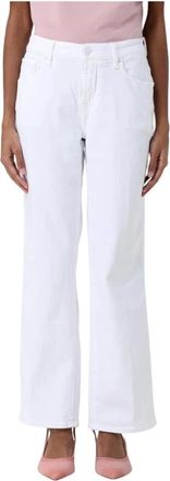 7 For All Mankind Straight Fit Jeans, female, White, W24, Stylish White Wide Leg Jeans