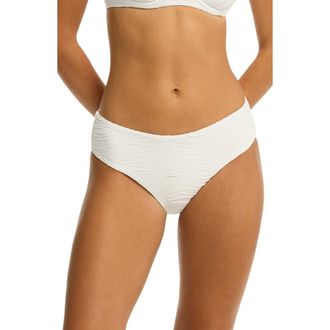 Sea Level Australia De Soleil Mid Bikini Bottoms in White at Nordstrom, Size 4