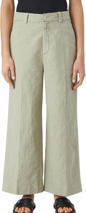 Closed Womens Barton Cotton Linen Pants In Light Moss Green